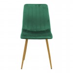 Καρέκλα Noor pakoworld βελούδο κυπαρισσί - πόδια σε φυσική απόχρωση 44x53x86εκ SET 4τμχ c502719