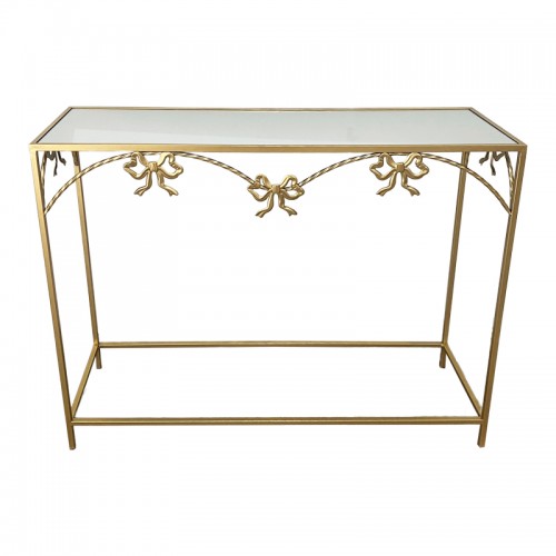 Κονσόλα Frensia Inart μέταλλο σε χρυσή απόχρωση 100x30x80εκ c502730