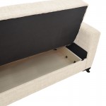 Καναπές-κρεβάτι με αποθηκευτικό χώρο διθέσιος Modesto pakoworld κρεμ ύφασμα 155x85x80εκ c502735