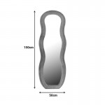 Καθρέπτης Glinde Inart βελούδο σε γκρι απόχρωση 50x3 3x150εκ c502736