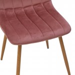 Καρέκλα Noor pakoworld βελούδο σάπιο μήλο - πόδια σε φυσική απόχρωση 44x53x86εκ SET 4τμχ c502737