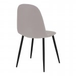 Τραπεζαρία Bella-Balou pakoworld σετ 5τεμ MDF μαύρο-ύφασμα γκρι Φ120x73εκ c502739