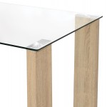 ΣΕΤ ΤΡΑΠΕΖΑΡΙΑΣ 5ΤΜΧ LADY HM11595 ΓΥΑΛΙ--ΜΕΤΑΛΛΟ--MDF ΣΕ SONAMA ΚΑΦΕ ΥΦΑΣΜΑ c502783