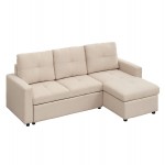 ΓΩΝΙΑΚΟΣ ΚΑΝΑΠΕΣ-ΚΡΕΒΑΤΙ ΑΝΑΣΤΡΕΨΙΜΟΣ SALINO HM3285 03 ΜΠΕΖ ΥΦΑΣΜΑ 213x132x87Yεκ c502793