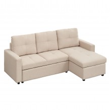 ΓΩΝΙΑΚΟΣ ΚΑΝΑΠΕΣ-ΚΡΕΒΑΤΙ ΑΝΑΣΤΡΕΨΙΜΟΣ SALINO HM3285 03 ΜΠΕΖ ΥΦΑΣΜΑ 213x132x87Yεκ c502793