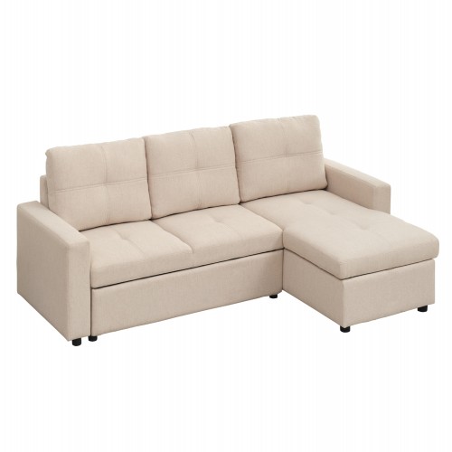 ΓΩΝΙΑΚΟΣ ΚΑΝΑΠΕΣ-ΚΡΕΒΑΤΙ ΑΝΑΣΤΡΕΨΙΜΟΣ SALINO HM3285 03 ΜΠΕΖ ΥΦΑΣΜΑ 213x132x87Yεκ c502793