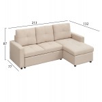 ΓΩΝΙΑΚΟΣ ΚΑΝΑΠΕΣ-ΚΡΕΒΑΤΙ ΑΝΑΣΤΡΕΨΙΜΟΣ SALINO HM3285 03 ΜΠΕΖ ΥΦΑΣΜΑ 213x132x87Yεκ c502793