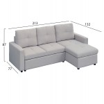 ΓΩΝΙΑΚΟΣ ΚΑΝΑΠΕΣ-ΚΡΕΒΑΤΙ ΑΝΑΣΤΡΕΨΙΜΟΣ SALINO HM3285 01 ΓΚΡΙ ΥΦΑΣΜΑ 213x132x87Yεκ c502794