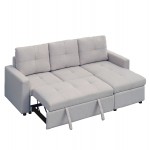 ΓΩΝΙΑΚΟΣ ΚΑΝΑΠΕΣ-ΚΡΕΒΑΤΙ ΑΝΑΣΤΡΕΨΙΜΟΣ SALINO HM3285 01 ΓΚΡΙ ΥΦΑΣΜΑ 213x132x87Yεκ c502794