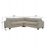 ΓΩΝΙΑΚΟΣ ΚΑΝΑΠΕΣ CALDER HM3286 03 ΜΠΕΖ ΥΦΑΣΜΑ 254x254x90 κάθισμα x91Υεκ c502796