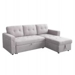 ΓΩΝΙΑΚΟΣ ΚΑΝΑΠΕΣ-ΚΡΕΒΑΤΙ ΑΝΑΣΤΡΕΨΙΜΟΣ SAL HM3310 01 ΓΚΡΙ ΥΦΑΣΜΑ 214x137x83Yεκ c502809