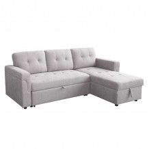 ΓΩΝΙΑΚΟΣ ΚΑΝΑΠΕΣ-ΚΡΕΒΑΤΙ ΑΝΑΣΤΡΕΨΙΜΟΣ SAL HM3310 01 ΓΚΡΙ ΥΦΑΣΜΑ 214x137x83Yεκ c502809