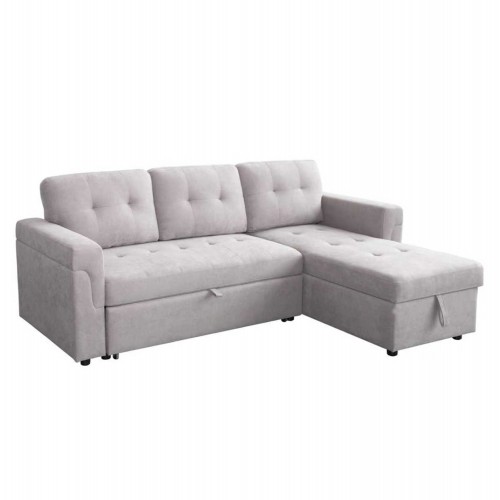 ΓΩΝΙΑΚΟΣ ΚΑΝΑΠΕΣ-ΚΡΕΒΑΤΙ ΑΝΑΣΤΡΕΨΙΜΟΣ SAL HM3310 01 ΓΚΡΙ ΥΦΑΣΜΑ 214x137x83Yεκ c502809