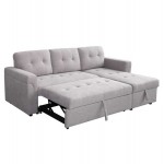 ΓΩΝΙΑΚΟΣ ΚΑΝΑΠΕΣ-ΚΡΕΒΑΤΙ ΑΝΑΣΤΡΕΨΙΜΟΣ SAL HM3310 01 ΓΚΡΙ ΥΦΑΣΜΑ 214x137x83Yεκ c502809