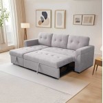 ΓΩΝΙΑΚΟΣ ΚΑΝΑΠΕΣ-ΚΡΕΒΑΤΙ ΑΝΑΣΤΡΕΨΙΜΟΣ SAL HM3310 01 ΓΚΡΙ ΥΦΑΣΜΑ 214x137x83Yεκ c502809