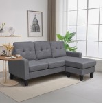 ΚΑΝΑΠΕΣ ΓΩΝΙΑ ΑΝΑΣΤΡΕΨΙΜΗ MEGGY HM3297 01 ΓΚΡΙ ΥΦΑΣΜΑ 184 5x129x86Yεκ c502812