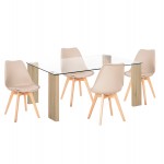 ΣΕΤ ΤΡΑΠΕΖΑΡΙΑΣ 5ΤΜΧ MORGAN HM21269 01 ΤΡΑΠΕΖΙ 4 ΚΑΡΕΚΛΕΣ - ΚΑΠΟΥΤΣΙΝΟ c502821