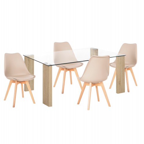 ΣΕΤ ΤΡΑΠΕΖΑΡΙΑΣ 5ΤΜΧ MORGAN HM21269 01 ΤΡΑΠΕΖΙ 4 ΚΑΡΕΚΛΕΣ - ΚΑΠΟΥΤΣΙΝΟ c502821