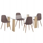 ΣΕΤ ΤΡΑΠΕΖΑΡΙΑΣ 5ΤΜΧ LEOMOR HM21270 02 ΤΡΑΠΕΖΙ 4 ΚΑΡΕΚΛΕΣ - ΚΑΦΕ ΥΦΑΣΜΑ c502825