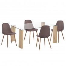 ΣΕΤ ΤΡΑΠΕΖΑΡΙΑΣ 5ΤΜΧ LEOMOR HM21270 02 ΤΡΑΠΕΖΙ 4 ΚΑΡΕΚΛΕΣ - ΚΑΦΕ ΥΦΑΣΜΑ c502825