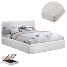 ΚΡΕΒΑΤΙ ΔΙΠΛΟ ΣΤΡΩΜΑ BOBBI HM21271 01 ΛΕΥΚΟ PU ΜΕ ΑΠΟΘ ΧΩΡΟ--ΓΙΑ 150x200εκ c502835