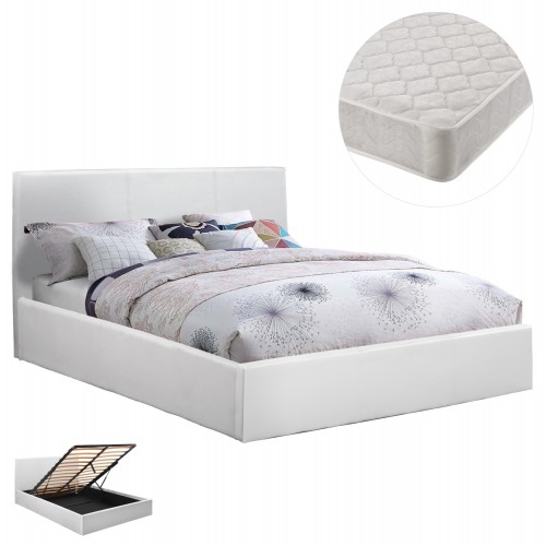 ΚΡΕΒΑΤΙ ΔΙΠΛΟ ΣΤΡΩΜΑ BOBBI HM21271 01 ΛΕΥΚΟ PU ΜΕ ΑΠΟΘ ΧΩΡΟ--ΓΙΑ 150x200εκ c502835