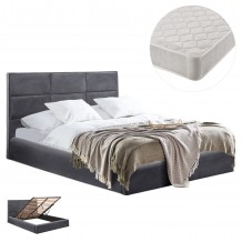 ΚΡΕΒΑΤΙ ΔΙΠΛΟ ΣΤΡΩΜΑ BRILEY HM21272 01 ΓΚΡΙ ΒΕΛΟΥΔΟ ΜΕ ΑΠΟΘ ΧΩΡΟ--ΓΙΑ 160x200εκ c502837