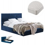 ΚΡΕΒΑΤΙ ΔΙΠΛΟ ΣΤΡΩΜΑ BRILEY HM21272 03 ΜΠΛΕ ΒΕΛΟΥΔΟ ΜΕ ΑΠΟΘ ΧΩΡΟ--ΓΙΑ 160x200εκ c502839