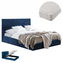 ΚΡΕΒΑΤΙ ΔΙΠΛΟ ΣΤΡΩΜΑ BRILEY HM21272 03 ΜΠΛΕ ΒΕΛΟΥΔΟ ΜΕ ΑΠΟΘ ΧΩΡΟ--ΓΙΑ 160x200εκ c502839