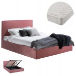 ΚΡΕΒΑΤΙ ΔΙΠΛΟ ΣΤΡΩΜΑ ALLIE HM21273 02 ΣΑΠΙΟ ΜΗΛΟ ΒΕΛΟΥΔΟ ΜΕ ΑΠΟΘ ΧΩΡΟ--ΓΙΑ 160x200εκ c502842