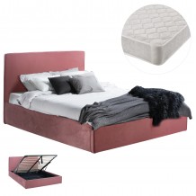 ΚΡΕΒΑΤΙ ΔΙΠΛΟ ΣΤΡΩΜΑ ALLIE HM21273 02 ΣΑΠΙΟ ΜΗΛΟ ΒΕΛΟΥΔΟ ΜΕ ΑΠΟΘ ΧΩΡΟ--ΓΙΑ 160x200εκ c502842