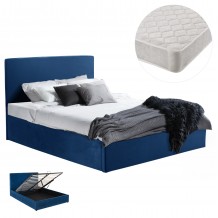 ΚΡΕΒΑΤΙ ΔΙΠΛΟ ΣΤΡΩΜΑ ALLIE HM21273 04 ΜΠΛΕ ΒΕΛΟΥΔΟ ΜΕ ΑΠΟΘ ΧΩΡΟ--ΓΙΑ 160x200εκ c502844