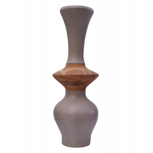 ΔΙΑΚΟΣΜΗΤΙΚΟ ΒΑΖΟ ΔΑΠΕΔΟΥ NEBULA HM4660 05S FIBER CEMENT TAUPE--ΞΥΛΟ ΤΕΑΚ Φ45x120Υεκ c502875