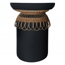 ΤΡΑΠΕΖΙ ΤΡΑΠΕΖΑΡΙΑΣ PRILEP HM18159 01 FIBER CEMENT ΜΑΥΡΟ RATTAN--Φ60x76 5Υεκ c502877