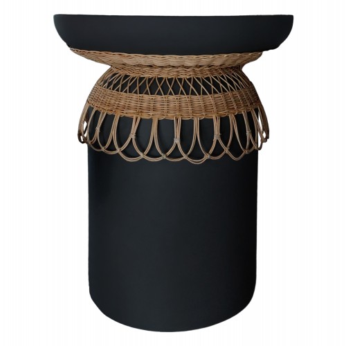 ΤΡΑΠΕΖΙ ΤΡΑΠΕΖΑΡΙΑΣ PRILEP HM18159 01 FIBER CEMENT ΜΑΥΡΟ RATTAN--Φ60x76 5Υεκ c502877