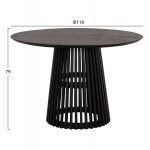 ΤΡΑΠΕΖΙ ΤΡΑΠΕΖΑΡΙΑΣ ΣΤΡΟΓΓΥΛΟ FRANTZ HM9388 02 ΜΑΣΙΦ ΞΥΛΟ MINDI BLACK Φ118x79Υεκ c502878