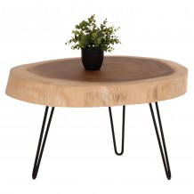 ΤΡΑΠΕΖΙ ΣΑΛΟΝΙΟΥ SERVON HM9912 SUAR ΞΥΛΟ ΦΥΣΙΚΟ-ΜΕΤΑΛ ΠΟΔΙΑ ΜΑΥΡΑ 76x67x44Υεκ c502880