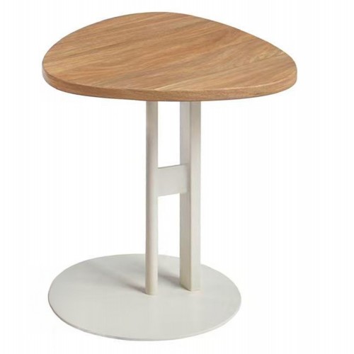 ΒΟΗΘΗΤΙΚΟ ΤΡΑΠΕΖΙ ΟΒΑΛ ALPER HM18328 MDF SONAMA--ΜΕΤΑΛΛΟ ΛΕΥΚΟ Φ50x50Υεκ c502888