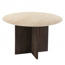 ΤΡΑΠΕΖΙ ΤΡΑΠΕΖΑΡΙΑΣ ΣΤΡΟΓΓΥΛΟ SKY HM18331 ΚΕΡΑΜΙΚΟ TOP ΟΨΗ ΤΡΑΒΕΡΤΙΝΑΣ Φ120x76Υεκ c502891