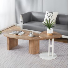 ΣΕΤ ΤΡΑΠΕΖΙ ΣΑΛΟΝΙΟΥ ΜΕ ΒΟΗΘΗΤΙΚΟ ALPER HM21262 MDF SONAMA-ΜΕΤΑΛΛΟ ΛΕΥΚΟ c502896