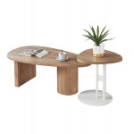 ΣΕΤ ΤΡΑΠΕΖΙ ΣΑΛΟΝΙΟΥ ΜΕ ΒΟΗΘΗΤΙΚΟ ALPER HM21262 MDF SONAMA-ΜΕΤΑΛΛΟ ΛΕΥΚΟ c502896