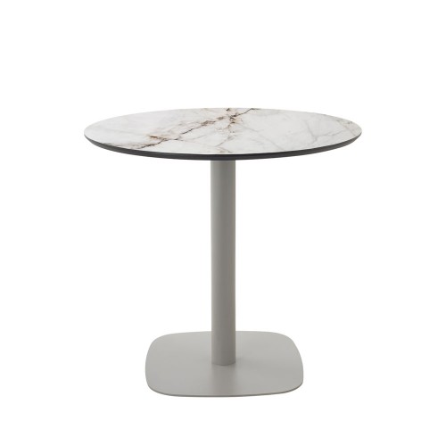 UNO ΤΡΑΠΕΖΙ ΛΕΥΚΟ ΜΕ ΟΨΗ ΜΑΡΜΑΡΟΥ ΓΚΡΙ 80x80x74cm c502992