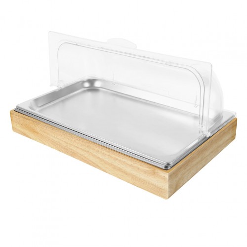 Βιτρίνα Ψυχόμενη Ξύλινη με δοχείο GN1 1xΥ2m Καπάκι Roll Top απο PC 56x33 5xΥ25cm c503391