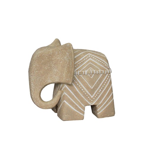 TRUNKY A ΔΙΑΚΟΣΜΗΤΙΚΟ ΕΛΕΦΑΝΤΑΣ 16 8x9 7x14 5cm POLYRESIN ΜΠΕΖ ΛΕΥΚΟ c503529