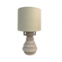 GRAVEΕ ΦΩΤΙΣΤΙΚΟ ΕΠΙΤΡΑΠΕΖΙΟ 26x26x44 5cm POLYRESIN OFF WHITE ΥΦΑΣΜΑ ΛΕΥΚΟ c503538