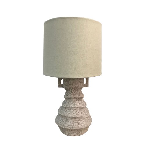 GRAVEΕ ΦΩΤΙΣΤΙΚΟ ΕΠΙΤΡΑΠΕΖΙΟ 26x26x44 5cm POLYRESIN OFF WHITE ΥΦΑΣΜΑ ΛΕΥΚΟ c503538