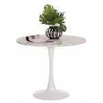 ΤΡΑΠΕΖΙ ΤΡΑΠΕΖΑΡΙΑΣ ROLLO HM9421 11 ΣΤΡΟΓΓΥΛΟ WHITE MARBLE Φ90x74Υεκ c503551