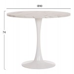 ΤΡΑΠΕΖΙ ΤΡΑΠΕΖΑΡΙΑΣ ROLLO HM9421 11 ΣΤΡΟΓΓΥΛΟ WHITE MARBLE Φ90x74Υεκ c503551