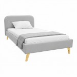 Κρεβάτι LumiLux pakoworld ύφασμα σε γκρι απόχρωση 100x200εκ c503557