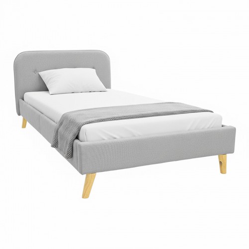 Κρεβάτι LumiLux pakoworld ύφασμα σε γκρι απόχρωση 100x200εκ c503557